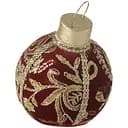 Елочный шар J-line декоративный рождественский красного цвета из текстиля диаметр 15 см (46514)