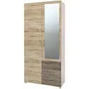 Шкаф прямой с зеркалом и ящиками Эверест Бриз ШП-4 сонома/трюфель  (EVR-2480)