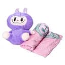 М'яка іграшка-плед та подушка 3 в 1 Лабубу 50 см Бузковий Colorful Home LAB2V