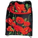 Мішок для взуття на змійці Маки на чорному, 42x32.5 см, 15121-JO