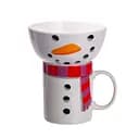 Новорічна чашка з піалою Yiwu Snowman набір святковий CR-1-49