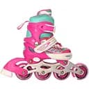 Ролики Profi A4122-XS-P поліуретанові розмір 27-30 шнурівка + бакля алюміній рожеві