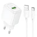 Мережева зарядка Hoco CS52A QC3.0 18W + кабель Type-C White