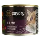 Влажный корм для взрослых стерилизованных кошек Savory Cat Can Adult Sterilised с ягненком 200 г