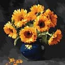 Картина за номерами "Соняшник в темряві" ©art_selena_ua KHO3330, 40x40 см