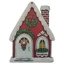 Украшение новогоднее Mis Lt Домик с венчиком 2Д деревянный