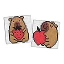 Алмазна мозаїка Капібара: полуниця та яблуко AMG1173 на самоклеючій основі 9x9 см