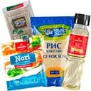 Набір для приготування суші: Водорості Akura Норі 5 листів 14 г + Рис Royal Tiger 300 г + Оцет Akura 3% 100 мл + Килимок бамбуковий Royal Tiger Макісу