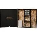 Подарунковий набір віскі Whiskey Stones з камінням для віскі в дерев'яному пеналі №3 + декантер і 2 склянки + щипці + мішечок