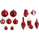 Набір новорічних прикрас 50 іграшок на ялинку червоного кольору (161640)