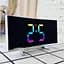 Годинник настільний з термометром нічник c RGB підсвічуванням електронний дзеркальний LED годинник з будильником - мініатюра 1