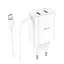 Зарядное устройство Hoco C103A 2 порта + встроенный Micro USB кабель белое - миниатюра 9