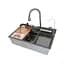 Кухонна мийка із вбудованим змішувачем Mixxus MH7546-SET-06 Decor Nano-Black MX9576, Графит - мініатюра 1
