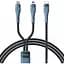 Кабель Proda PD-B73th USB Type C - USB Type-C + Lightning (M/M), 5 А, 1.3 м, Black (PD-B73th-BK) - миниатюра 1