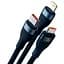 Кабель Baseus Flash Series Ⅱ 3-in-1 Cable USB to MicroUSB+Lightning+Type-C 66W 1.2m CASS040003 Blue - мініатюра 2