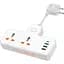 Мережевий подовжувач Hoco AC12 Reise 2-Position Expansion Socket (PD30W/1C3A) White - мініатюра 1