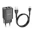Адаптер мережевий HOCO Type-C Cable Maker dual port charger set N25 набір чорний 2USB - мініатюра 7