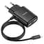 Зарядное с кабелем Сетевое зарядное устройство Hoco C82A Real power 2USB 2.4A +Lightning - миниатюра 1