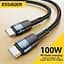 Кабель Essager USB Type-C to Type-C 100W швидка зарядка 20V 5A 1.2 м синій - мініатюра 2