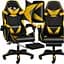 Крісло геймерське Yato Player з підставкою для ніг та масажем Black/Yellow (100015) - мініатюра 1