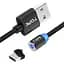 Магнітний кабель для заряджання Topk Led AM23 USB 1m 2.4A Micro-USB Black (my016) - мініатюра 1