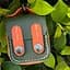 Кожаный футляр Briefcase для наушников AirPods 1/2 Green/Orange - миниатюра 2