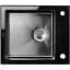Кухонна скляна мийка Platinum Handmade PVD Black Glass нержавіюча сталь 3 мм прямокутна 60x51x20 см - мініатюра 1