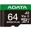 Карта пам'яті ADATA microSDXC Speed Plus 64Gb Class 10 UHS-1 A2 V30 + SD адаптер (UD64GUI3V30A2SP-RA1) [162137] - мініатюра 2