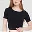 Футболка жіноча укорочена безшовна CROP T-SHIRT 18859 S-M чорна - мініатюра 1