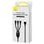 Кабель Baseus Flash Series II One-for-three Fast Charging Data Cable USB to M + L + C 100W 1.2 м Черный - миниатюра 2