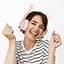 Навушники накладні Hoco W36 Cat Ear з вушками Jack 3.5 рожевий - мініатюра 2