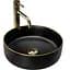 Умивальник Rea Sami black mat gold edge чорний REA-U0595, Чорний матовий - мініатюра 1