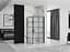 Душова кабіна Rea Molier 80x90 black REA-K8412 + REA-K8538, Чорний матовий, Універсальна, прозрачний, Чорний матовий - мініатюра 3
