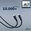 Дата кабель USB-C to USB-C 2.0m USB 4.0 Gen2 20G 240W 8K silicone black Digitus (AK-300344-020-S) - мініатюра 5