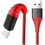 Кабель Rock Hi-Tensile lightning Charge & Sync round cable 1.2M Red - миниатюра 1