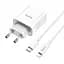 Сетевое зарядное устройство Hoco C80A Rapido PD18W+QC3.0 charger set Type-C to Lightning - миниатюра 2