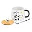 Чашка керамічна Happy Life Panda з кришкою та ложкою happy time 450 мл HP7203R - мініатюра 2