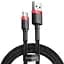Кабель Baseus Cafule Cable USB to Type-C 2A 3m CATKLF-U91 Black-Red - миниатюра 1