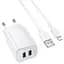СЗУ Borofone BAS81A Star 10.5W (2USB-A) + кабель USB to Lightning White - миниатюра 1