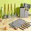 Набор кухонных принадлежностей Kitchenware Set 19 предметов, силиконовый, с деревянными ручками, серый - миниатюра 2