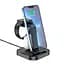 Зарядка беспроводная — подставка HOCO CW43 Graceful 3-in-1 charger черная - миниатюра 9