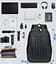 Рюкзак туристичний NoName SolarBag-50, з сонячною батареєю та USB-портом 50×30×16 см, чорний - мініатюра 3