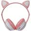 Детские наушники Cat MZ-023 Bluetooth RGB подсветка FM microSD с кошачьими ушками бело-розовый - миниатюра 3