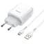 Зарядний пристрій Hoco 1USB C72A 2.1A White + USB Cable Type-C - мініатюра 1