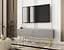 Тумба под телевизор Perfect Home Оро/Oro 2-дверная с золотыми ножками RTV135 MDF Серый (PFH-091330) - миниатюра 1