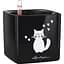 Вазон Lechuza Cube Glossy Cat Winter edition 14 чорний блискучий (13508) - мініатюра 1