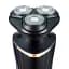 Электробритва Новый Харьков НХ-8526 Фаворит S Black, 6W, роторная, сухое бритье, 3 плавающие головки для бритья, плавающие двойные лезвия, повторение контуров лица, питание сеть, триммер для висков, электронная кнопка включения - миниатюра 1