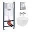 Комплект 4 в 1: Инсталляция GROHE Rapid SL 3 в 1 3884966Q + Унитаз безободочный Kroner Harz WHI523632 RIMLESS с сиденьем Slim Duroplast / Soft-close / Quick relase KH523632WHIR (388496 - миниатюра 1
