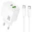 МЗП Hoco CS55A Surplus PD30W+QC3.0 (1USB-A/1C) + кабель Type-C to Type-C White - мініатюра 1
