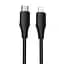 Дата кабель Hoco X124 Bien silicone Type-C to Lightning 27W (1m) Black - мініатюра 1